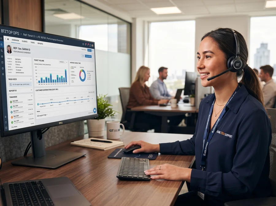 A delivery lead working across live account dashboards