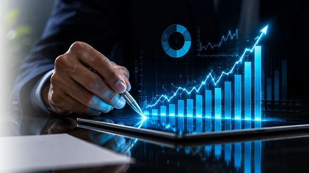 Live performance data rising from a tablet