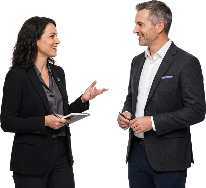 Two colleagues planning a campaign together