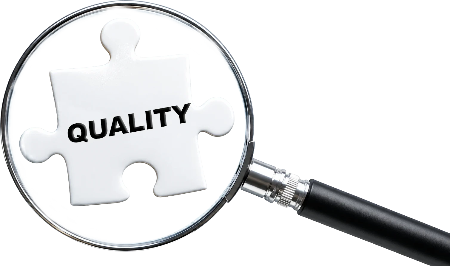 A magnifier resolving the final piece of a quality puzzle